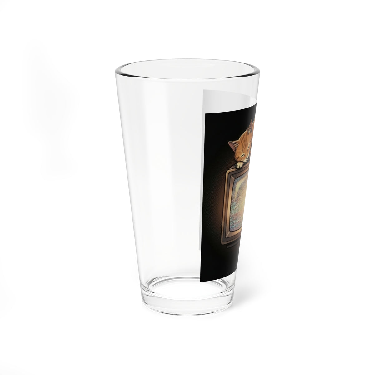 CRT TV Cat | 16 oz Glass