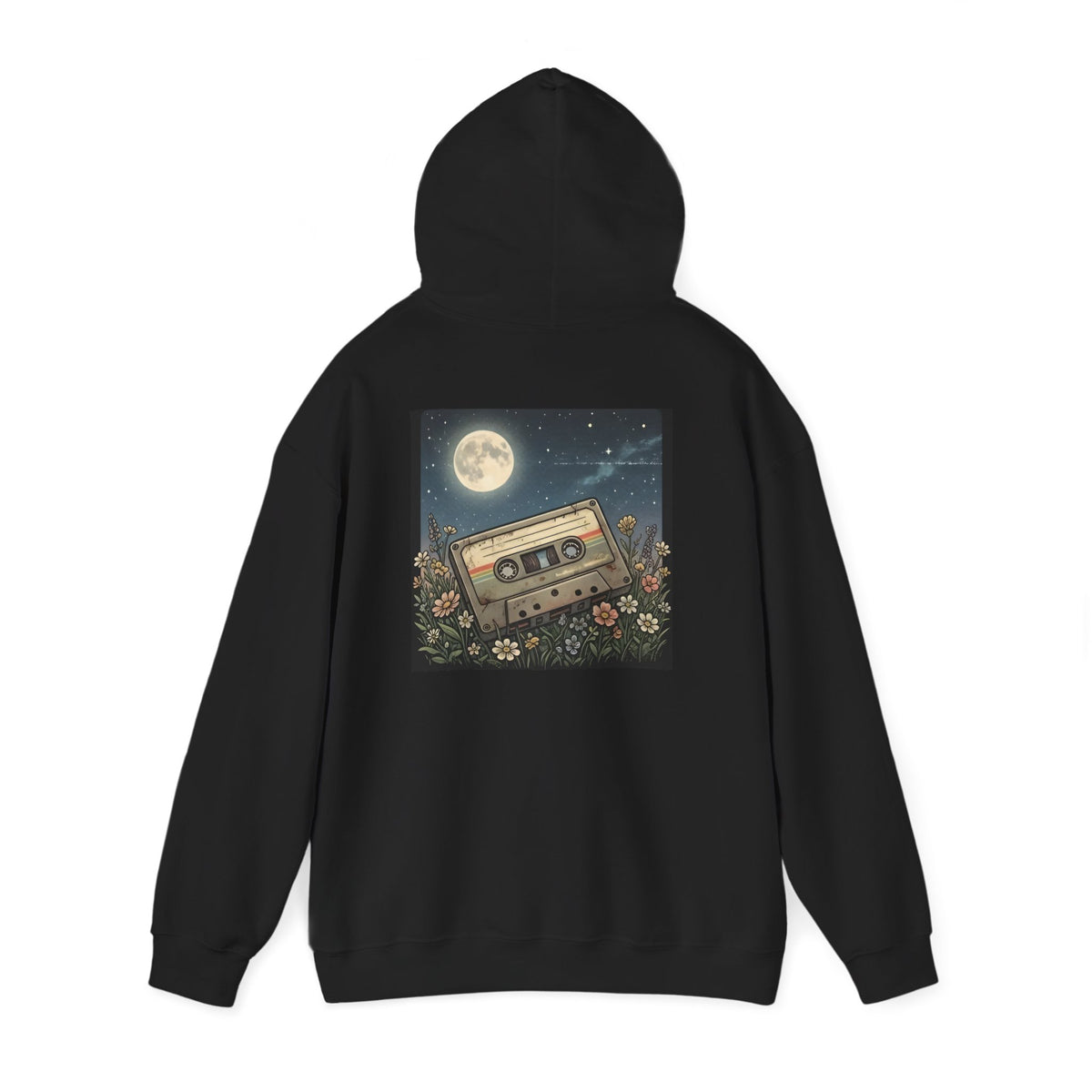 Cassette Moon | Print on Back Hoodie