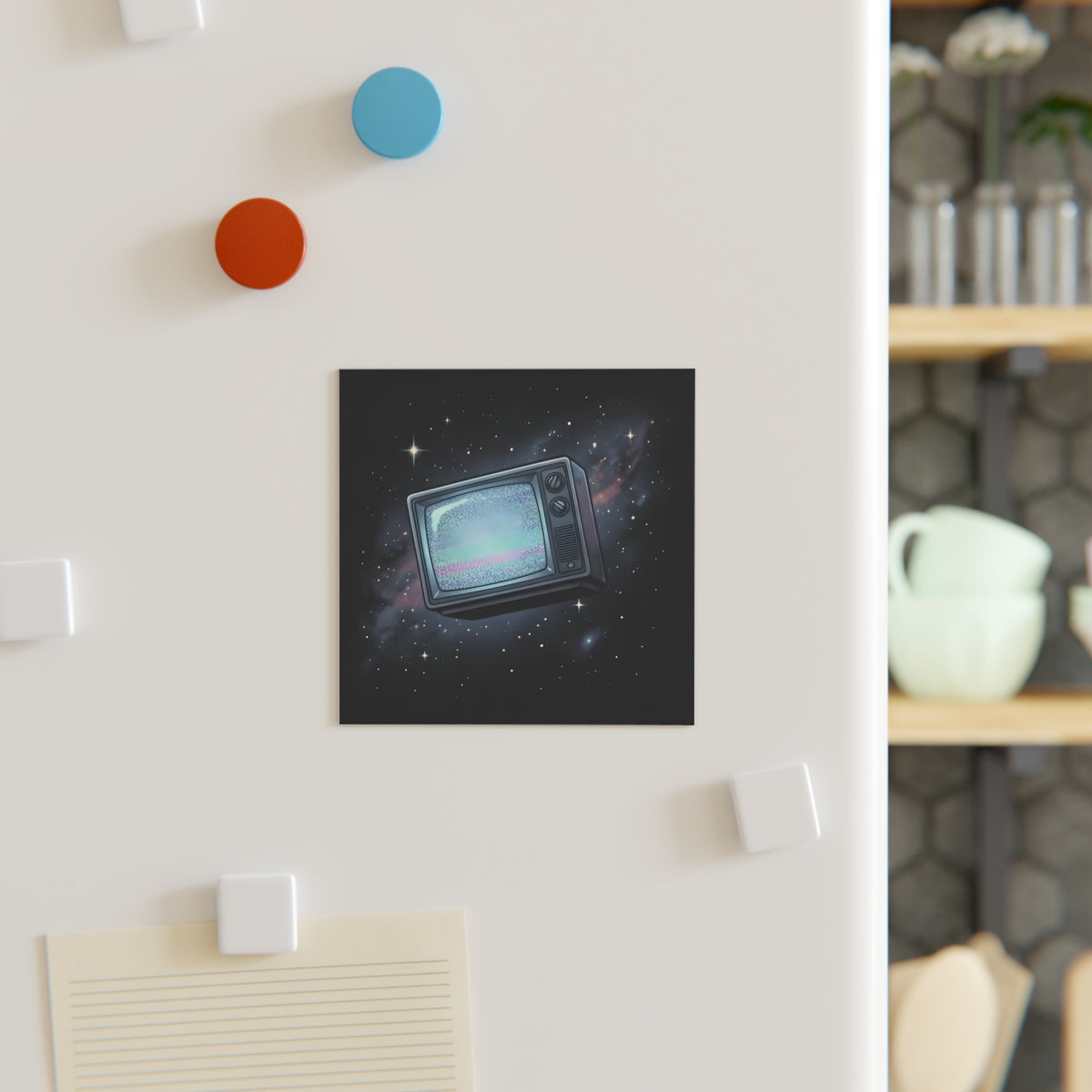 CRT in Space | Square Fridge Magnet