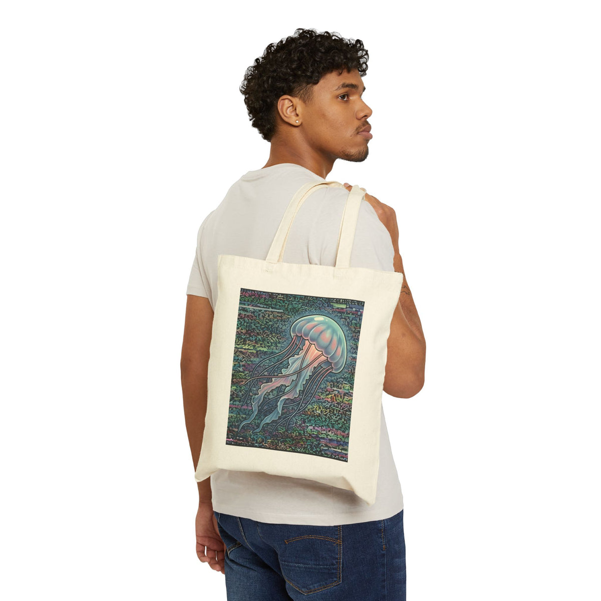 Glitched Jellyfish | Canvas Tote Bag