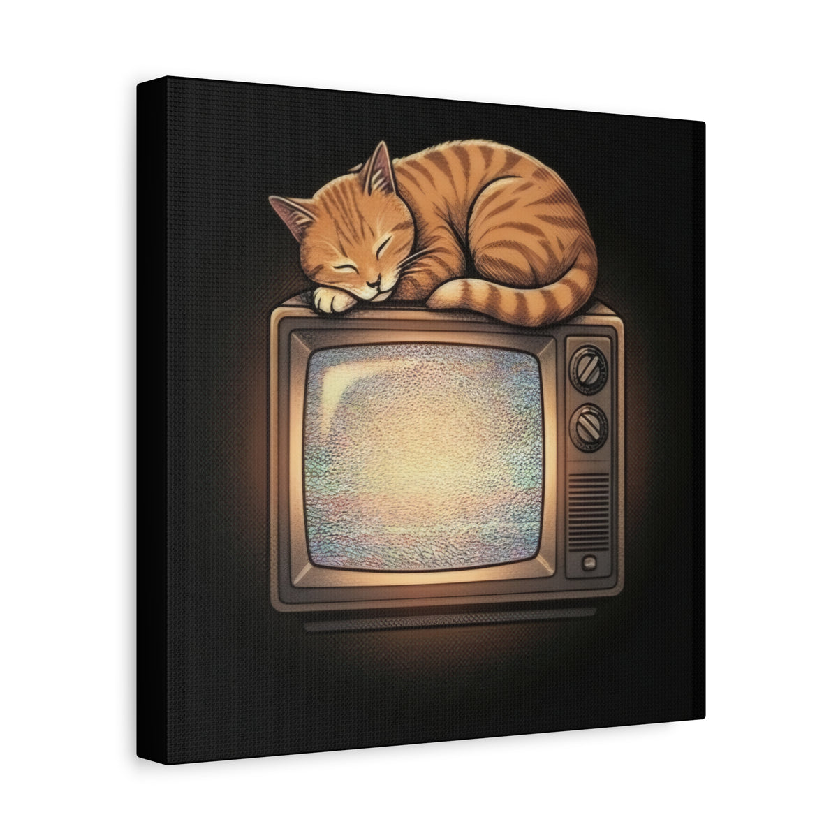 CRT TV Cat | Matte Canvas