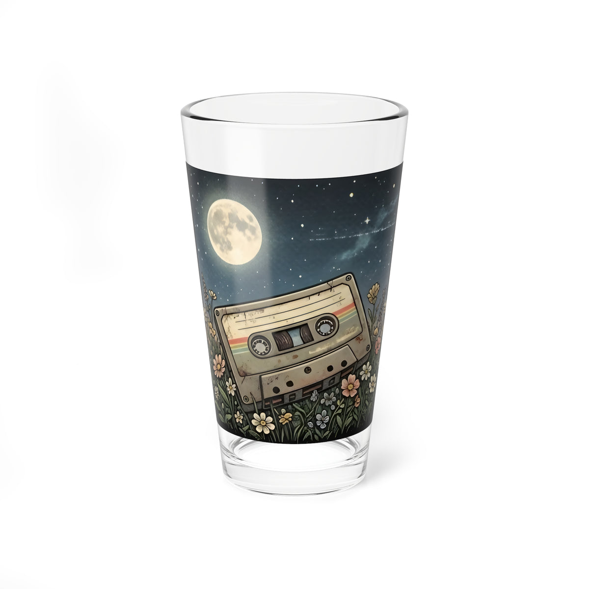 Cassette Moon | 16 oz Glass