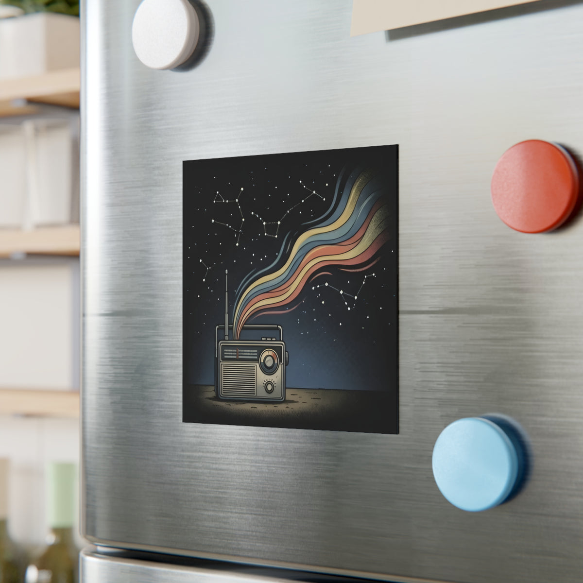 Radio Constellations | Square Fridge Magnet