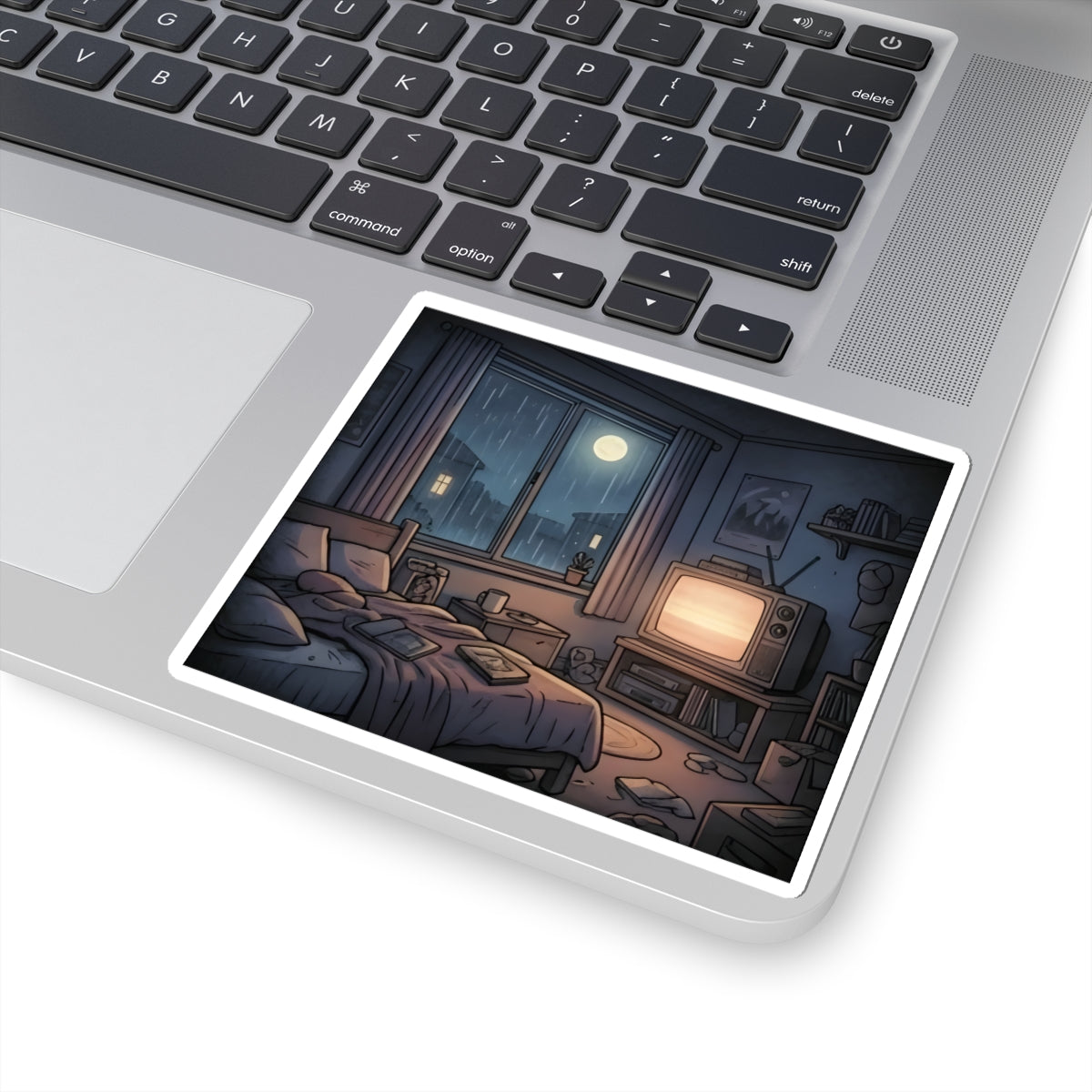 Rainy Bedroom | Kiss-Cut Sticker