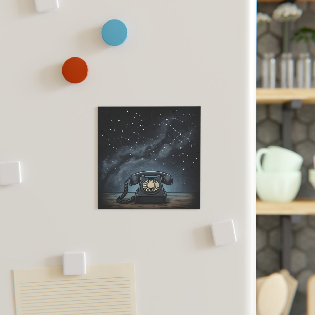 Rotary Telephone | Square Fridge Magnet