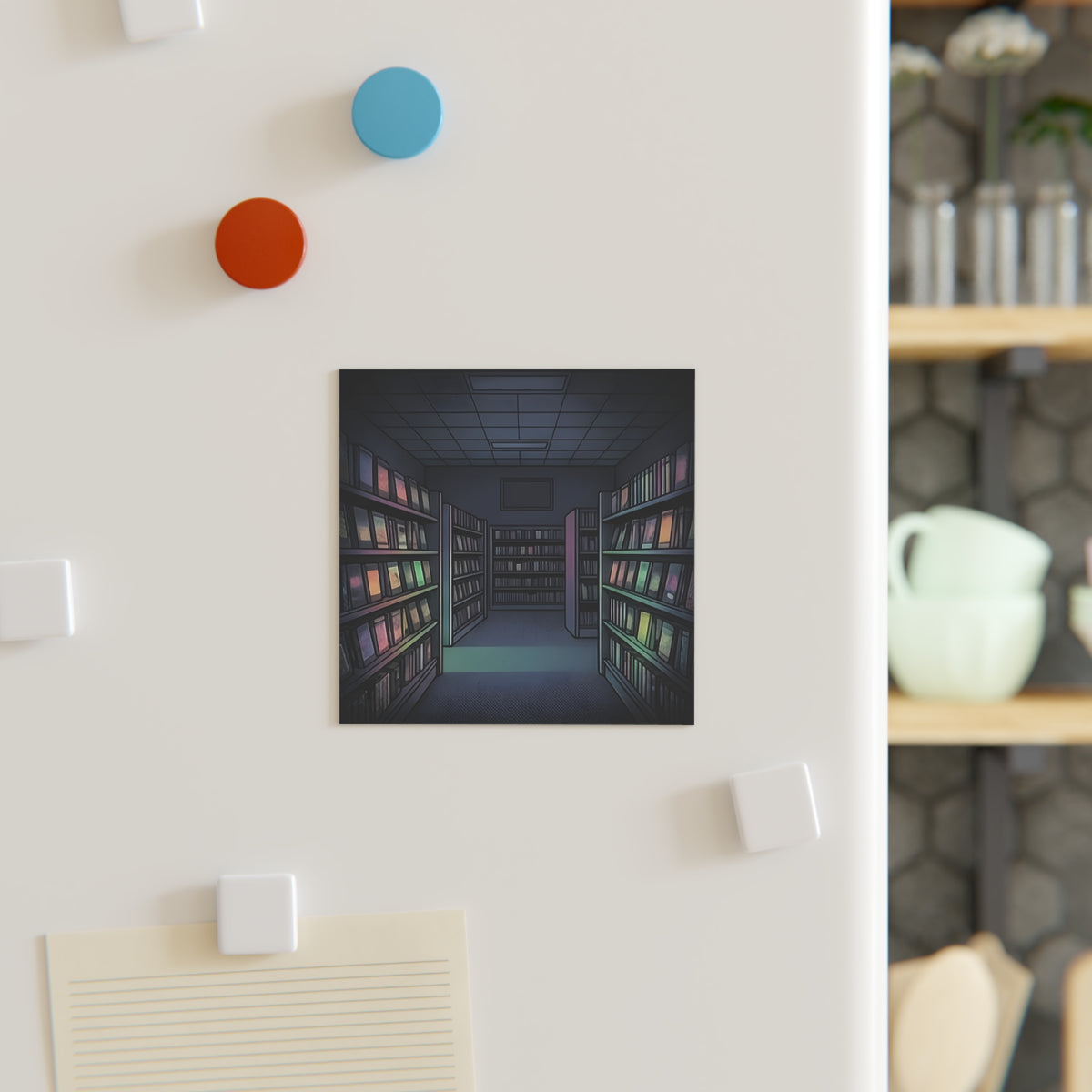 Video Rental Store | Square Fridge Magnet