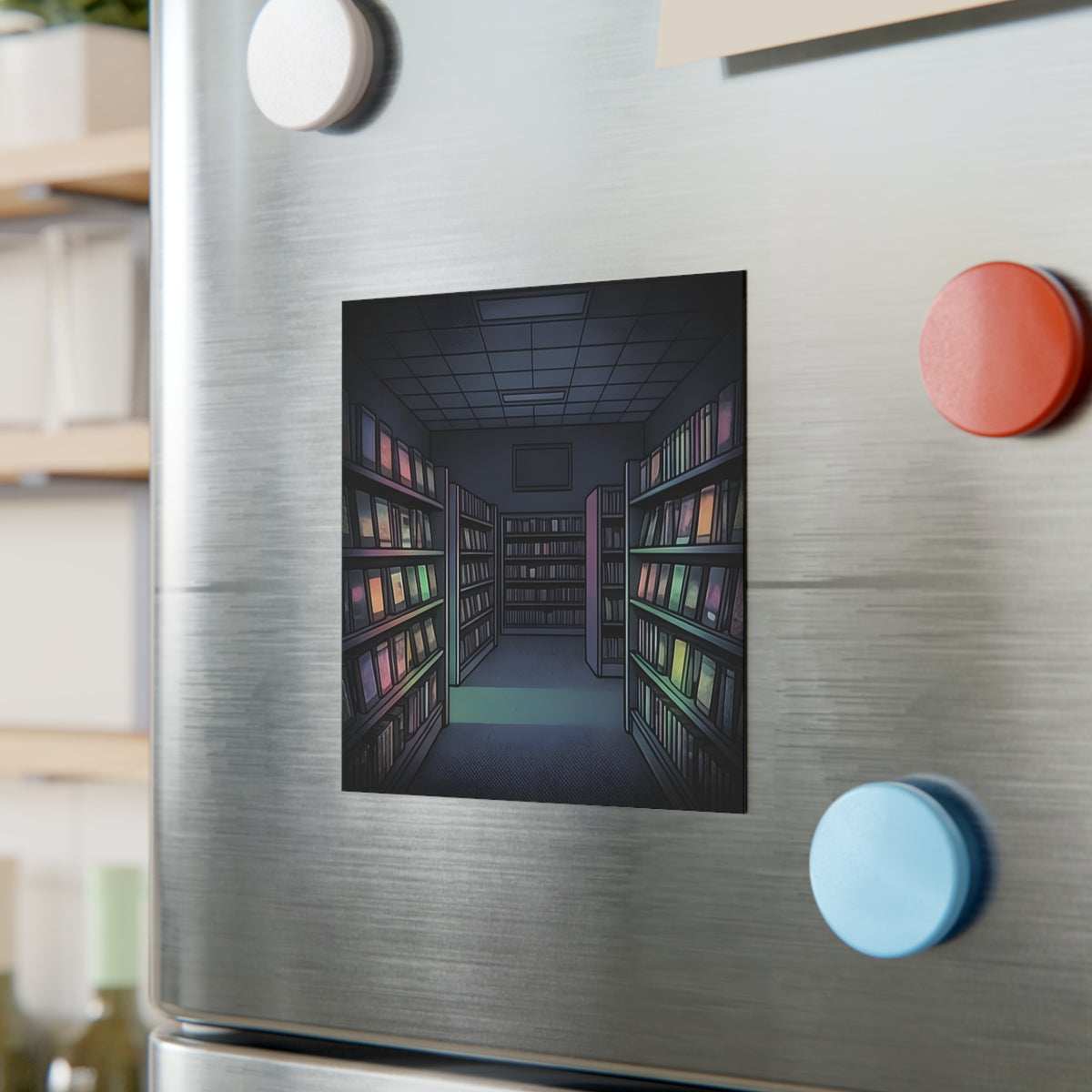 Video Rental Store | Square Fridge Magnet