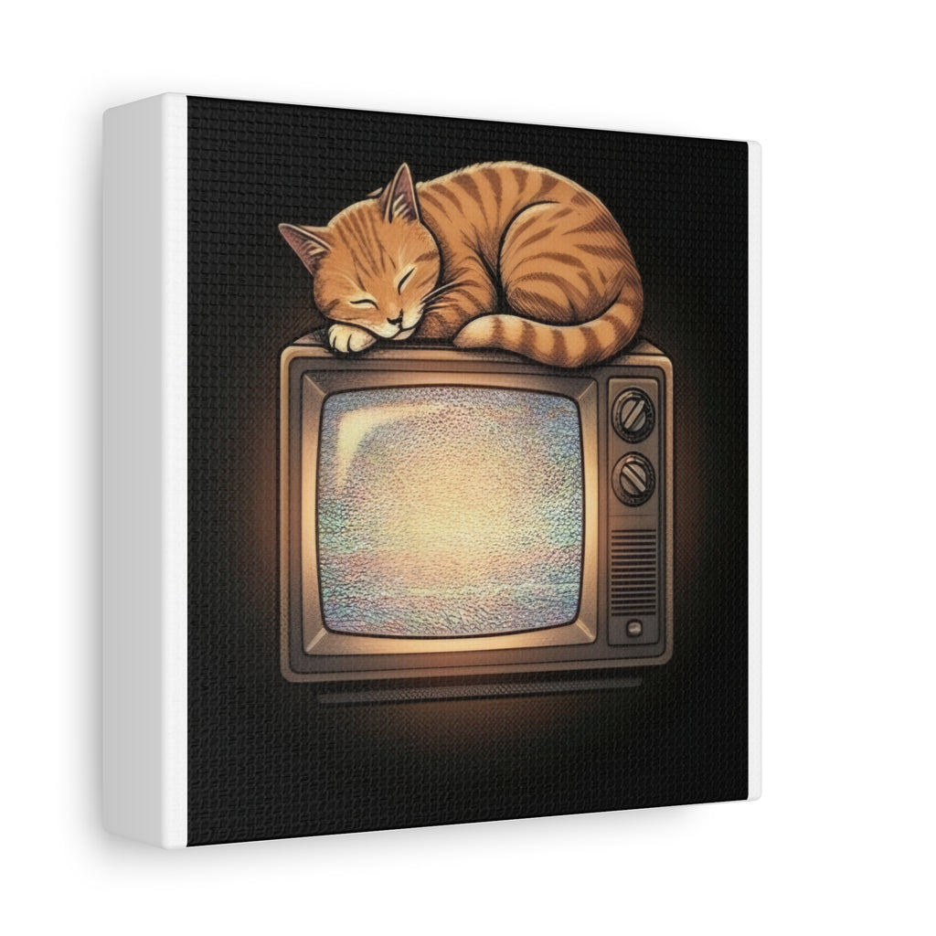 CRT TV Cat | Matte Canvas