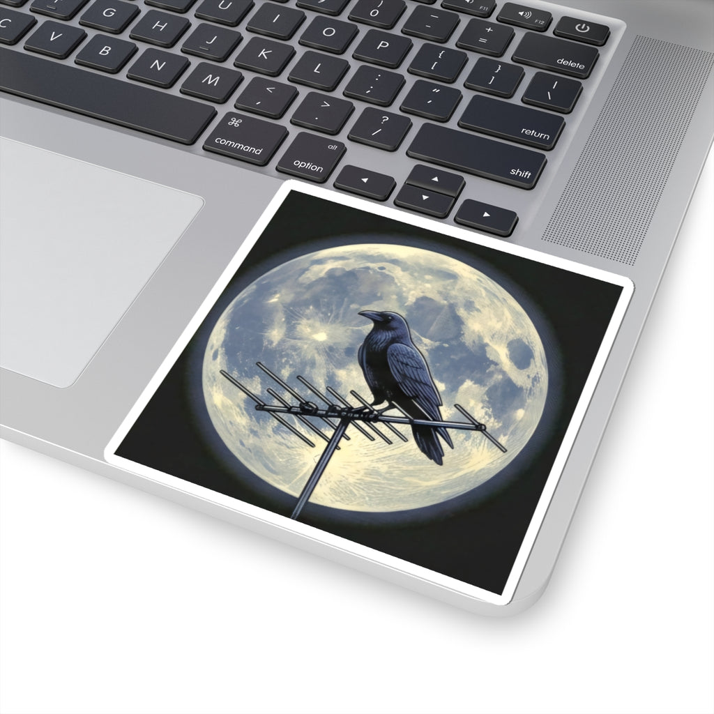Crow on Antenna | Kiss-Cut Sticker