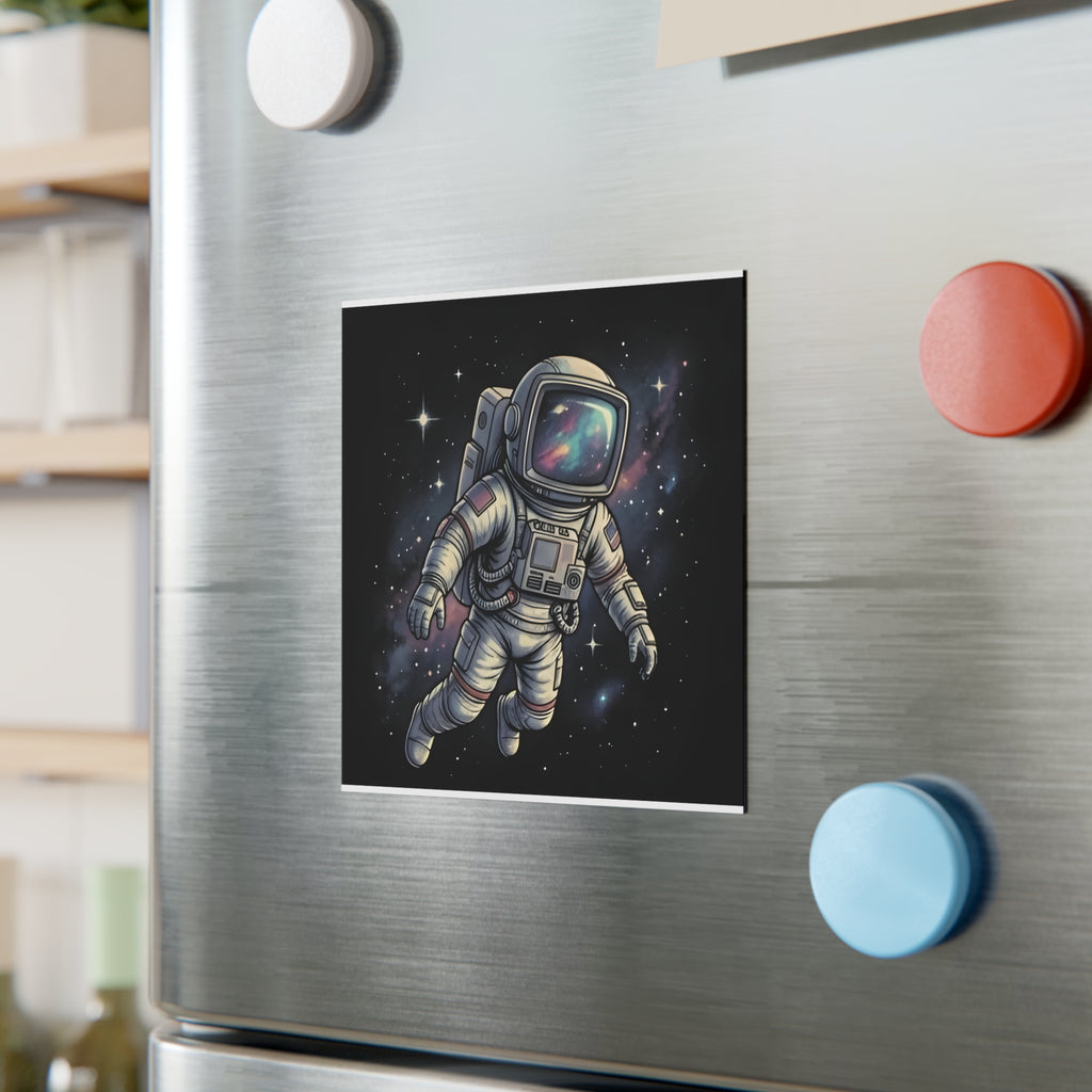 Floating Astronaut | Square Fridge Magnet