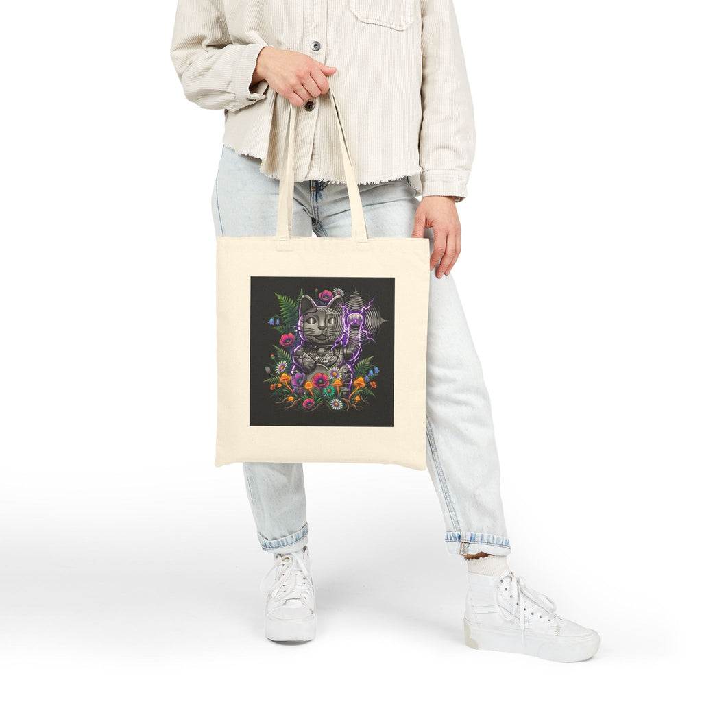 Kinetic Static Cat | Canvas Tote Bag
