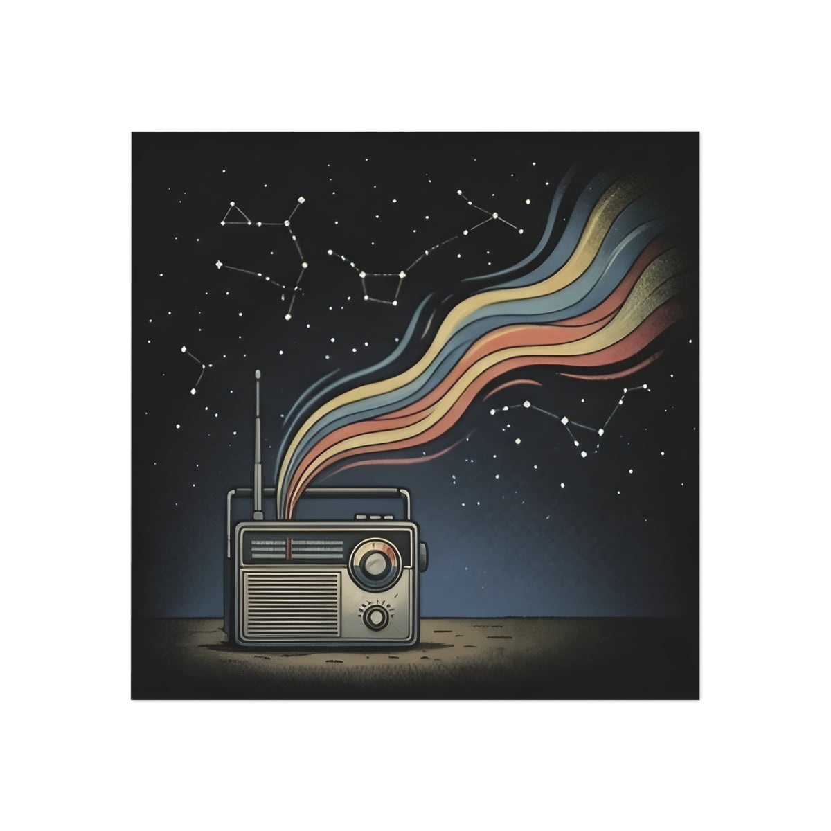 Radio Constellations | Square Fridge Magnet
