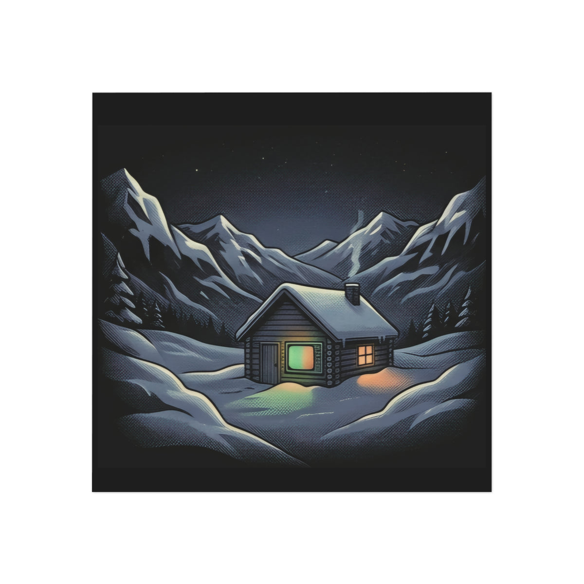 Static Cabin | Square Fridge Magnet