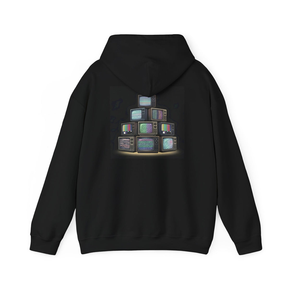 Stack of CRTs | Print on Back Hoodie