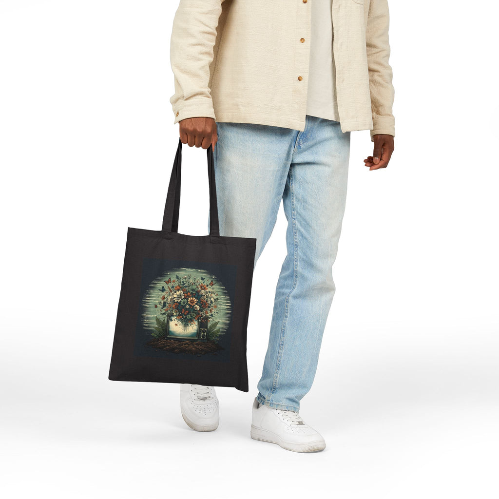 Static Bloom | Canvas Tote Bag
