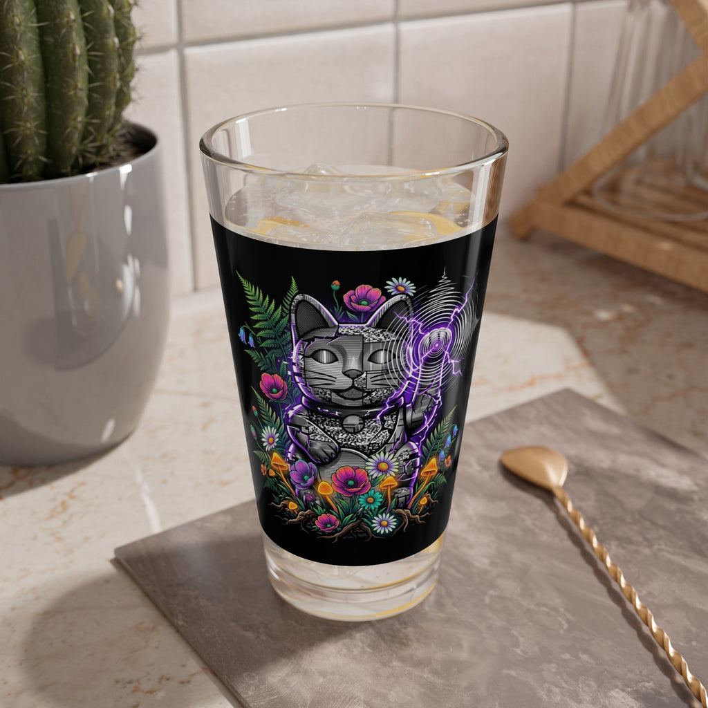 Kinetic Static Cat | 16oz Glass