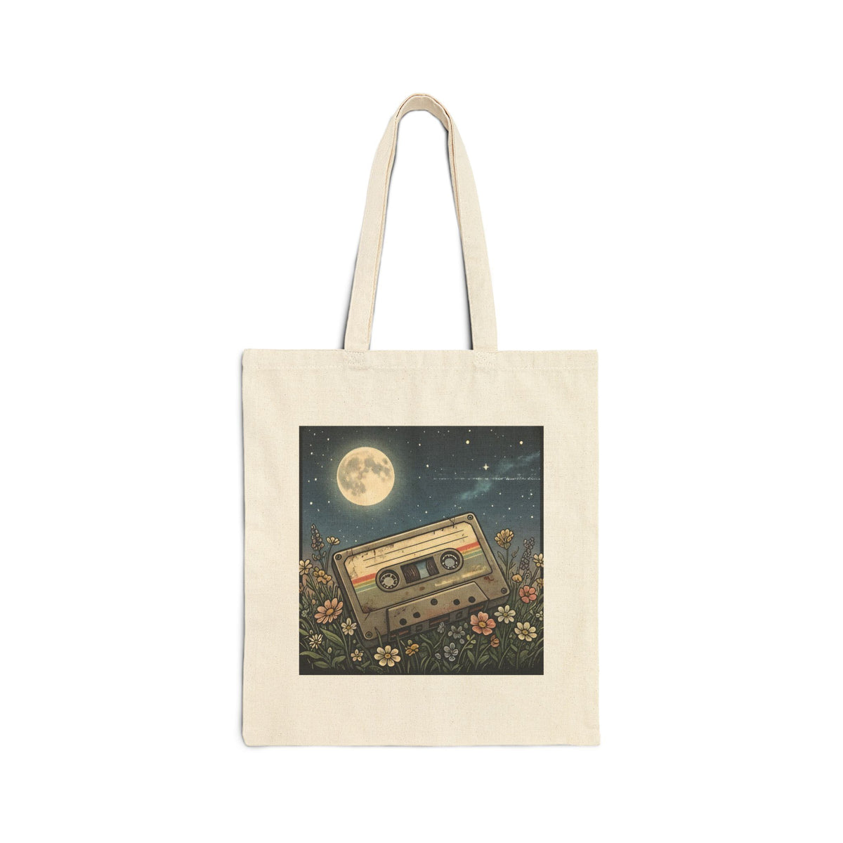Cassette Moon | Canvas Tote Bag
