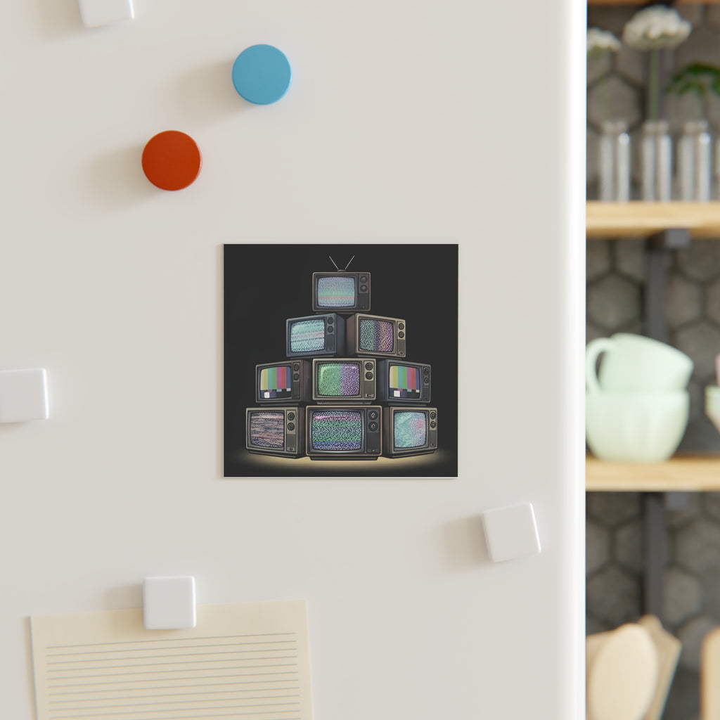 Stack of CRTs | Square Fridge Magnet
