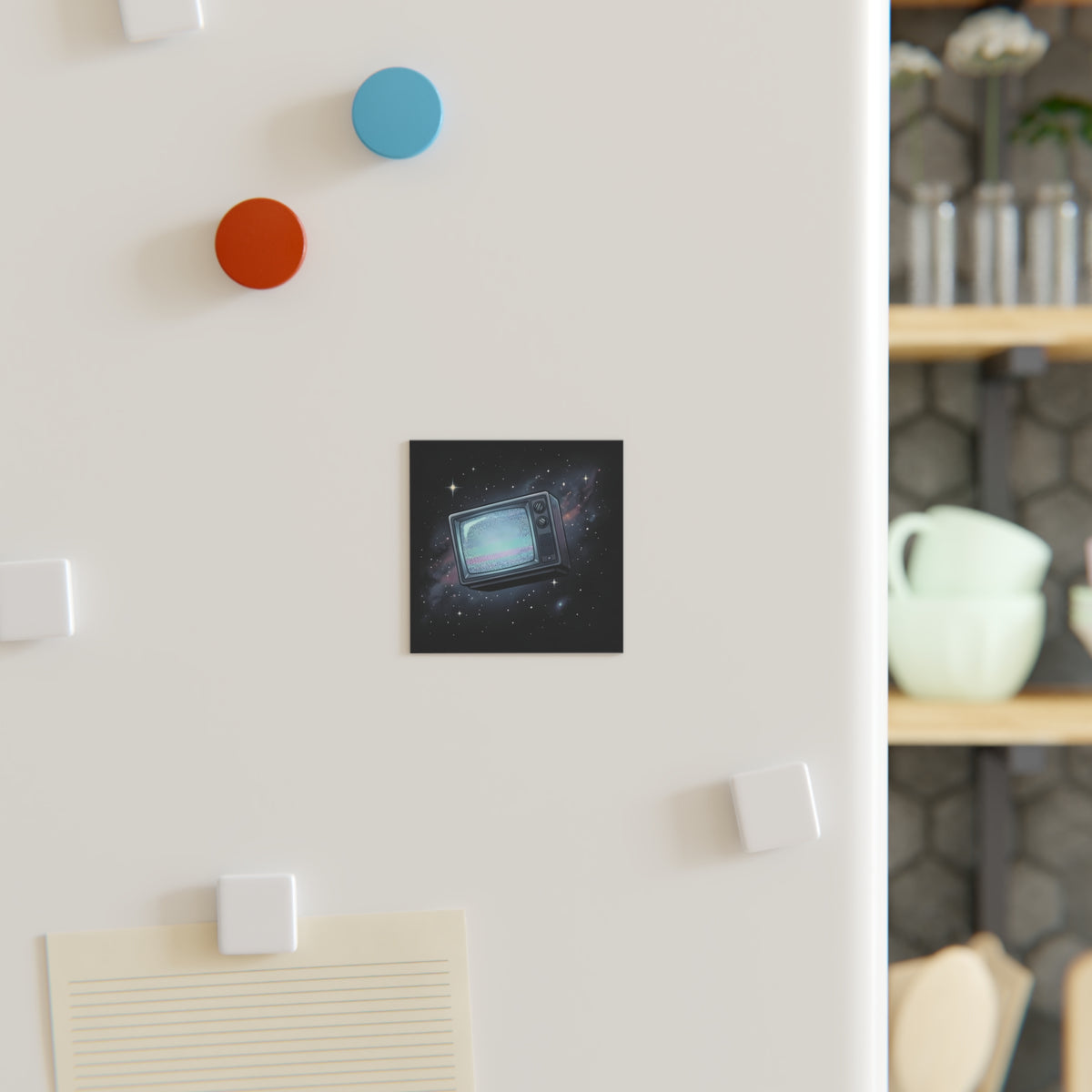 CRT in Space | Square Fridge Magnet