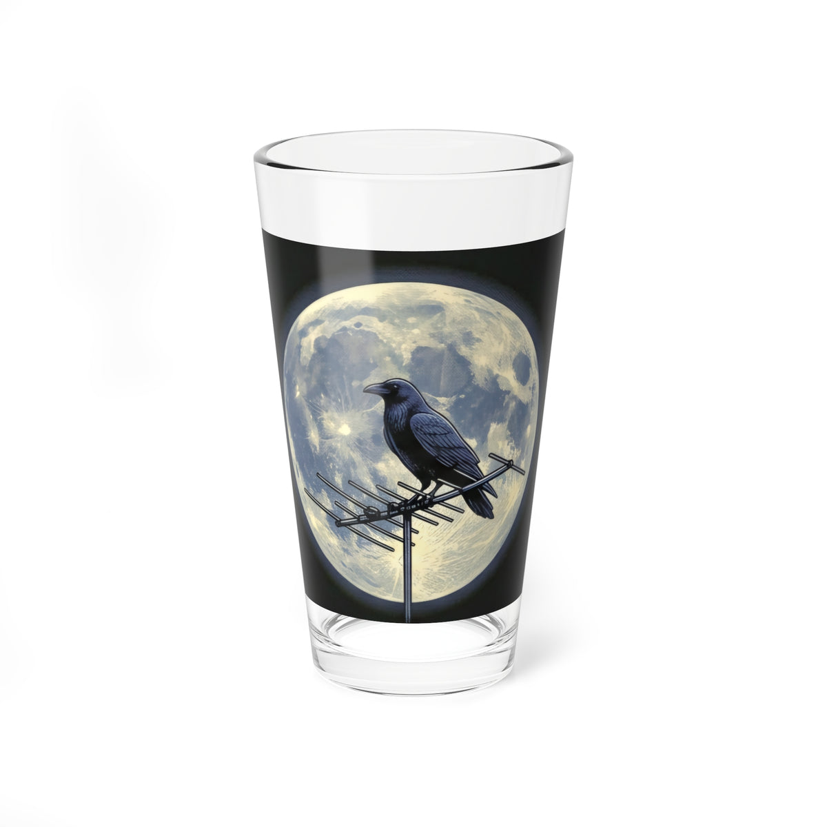 Crow on Antenna | 16 oz Glass