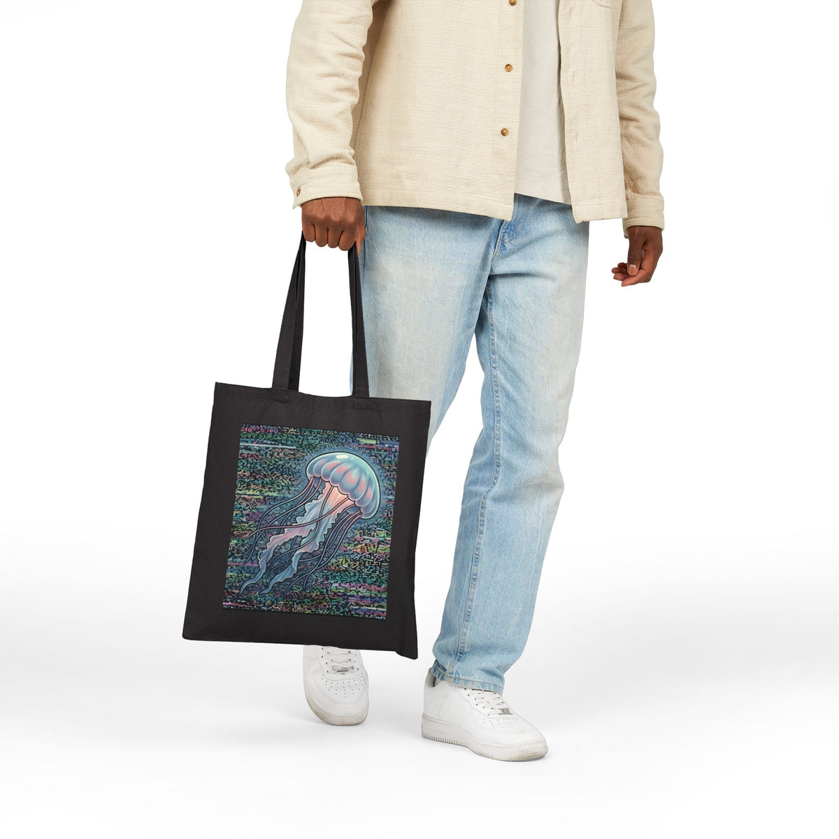 Glitched Jellyfish | Canvas Tote Bag